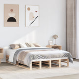 Bed Frame without Mattress 150x200 cm King Size Solid Wood Pine 850845