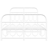 Metal Bed Frame without Mattress with Footboard White 120x190cm 377181