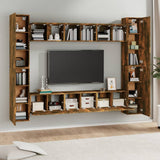 10 Piece TV Cabinet Set Smoked Oak Engineered Wood 3120218