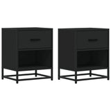 ZNTS Bedside Cabinets 2 pcs Black 40x31x50 cm Engineered Wood 848685