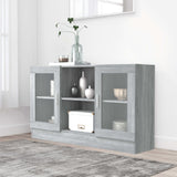 Vitrine Cabinet Grey Sonoma 120x30.5x70 cm Engineered Wood 815628