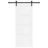 Sliding Door 83 x 211 cm Engineered Wood White and Black 3449964