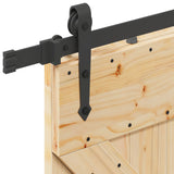 Sliding Door NARVIK Natural and Black 80 x 210 cm 3445242