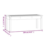 Garden Bench Grey Solid pine wood Medium Classic/Traditional 824006