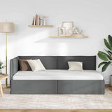 Corner Bed Frame with Headboard Dark grey 90 x 190 cm Fabric 42016456