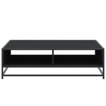 ZNTS Coffee Table Black 100x100x30 cm Engineered Wood and Metal 848774