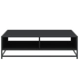 ZNTS Coffee Table Black 100x100x30 cm Engineered Wood and Metal 848774