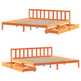 Bed Frame without Mattress Wax Brown 180x200 cm Super King Solid Wood Pine 3301496