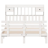 Bookcase Bed without Mattress White 160x200 cm Solid Wood Pine 3322801