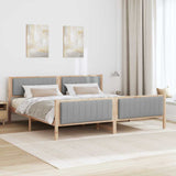 Bed frame Brown and light grey 200 x 200 cm Solid pine wood 3394298