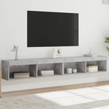 TV Cabinets with LED Lights 2 pcs Concrete Grey 100x30x30 cm 837162