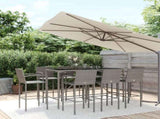 Garden Bar Set Grey PE rattan, powder-coated steel, tempered glass 3187661