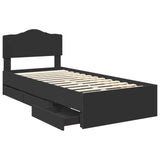 Bed Frame with Drawer Black 90 x 200 cm Engineer Wood 3413041