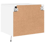 Wall-mounted Bedside Cabinet with LED Lights White 836812