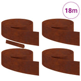 Lawn Edging 4 pcs Rusty 450 x 0.05 x 20 cm Weathering Steel 868033