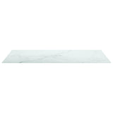 Table Top White 100x62 cm 8mm Tempered Glass with Marble Design 322259