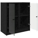 Side Cabinet Black Oak 68 x 37 x 75.5 cm Engineered Wood 886248