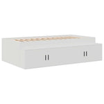Storage Bed Frame White 90 x 200 cm Engineered wood 3335189