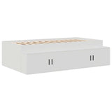 Storage Bed Frame White 80 x 200 cm Engineered wood 3335197