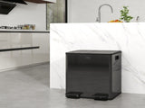 40L Dual Compartment Stainless Steel Bin, with Deodoriser Holders - Black T3398P344193