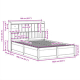Bed Frame without Mattress White 160x200 cm Solid Wood Pine 3323489