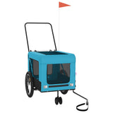 Pet Bike Trailer Blue and Black Oxford Fabric and Iron 93939