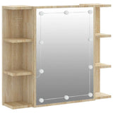 Mirror Cabinet with LED Sonoma Oak 70x16.5x60 cm 808876