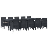 Garden Dining Set 11 pcs Anthracite Poly rattan 3378753