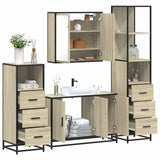 4 Piece Bathroom Furniture Set Sonoma Oak Engineered Wood 3301251