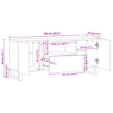 TV Cabinet Brown 100x34x46 cm Solid Wood Mango 377506