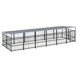 Outdoor Dog Kennel with Roof Steel 11.26 m 3124611