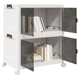 Stackable Storage Box with Wheels 2-Tier 75 L 64x40x76 cm 4012368