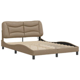 Bed Frame with LED without Mattress "Hvar" Cappuccino 140x200 cm 3213938