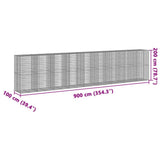 Gabion Basket with Cover 900x100x200 cm Galvanised Iron 3295241