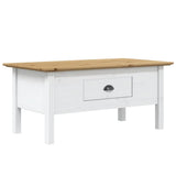 Coffee Table BODO White and Brown 100x55x45 cm Solid Wood Pine 355069