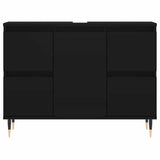 Bathroom Cabinet Black 80x33x60 cm Engineered Wood 831645