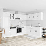 14 Piece Kitchen Cabinet Set Kalmar Gloss White Engineered Wood 3314973