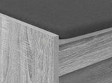 Hall Bench with Cushion with Shelf Grey Sonoma 63 x 38 x 45 cm 891573