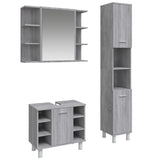 ZNTS 3 Piece Bathroom Cabinet Set Grey Sonoma Engineered Wood 3187607