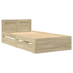 Bed Frame with Headboard without Mattress Sonoma Oak 75x190 cm Small Single 3295620