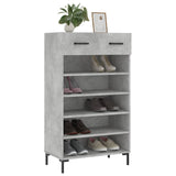 Shoe Cabinet Concrete Grey 60x35x105 cm Engineered Wood 829616