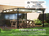 3 x 3 m Pergola, with Sliding Canopy - Cream White T3398P318781