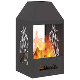 Fire Pit Black 50 x 50 x 100 cm Steel 858990