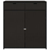 Garden Storage Cabinet Black 105x55x113 cm Poly Rattan 365563
