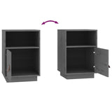 Bedside Cabinets 2 pcs Grey 40x34x55 cm Solid Wood Pine 818320