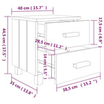 ZNTS Bedside Cabinets HAMAR 2 pcs Light Grey 40x35x44.5cm Solid Wood 340411