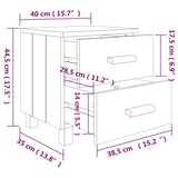 ZNTS Bedside Cabinets HAMAR 2 pcs Light Grey 40x35x44.5cm Solid Wood 340411