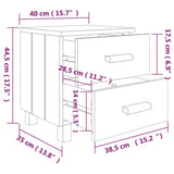 Bedside Cabinets HAMAR 2 pcs Light Grey 40x35x44.5cm Solid Wood 340411