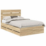 Bed Frame with Drawer Sonoma Oak 120 x 190 cm Engineer Wood 3411849