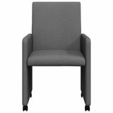 Dining Chairs with Wheel 2 pcs Dark grey 57 x 66 x 94 cm Fabric 42017808